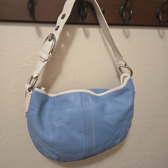 Vintage Y2K Coach K0571-F10908 Periwinkle Leather Hobo Bag EUC - Picture 3 of 7